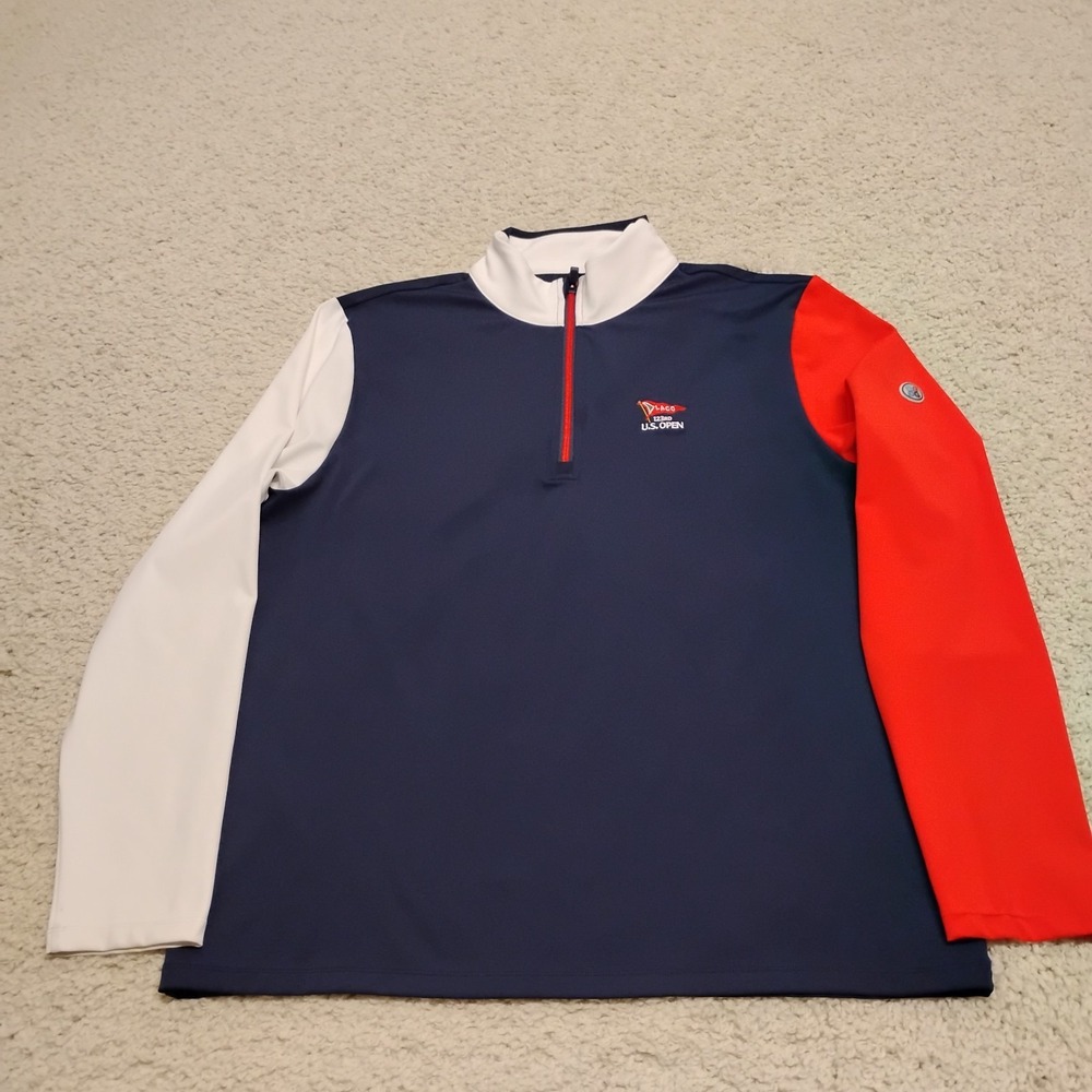 G/FORE US Open LACC 2023 Quarter Zip Mens XL Navy Daytona Color Block Golf